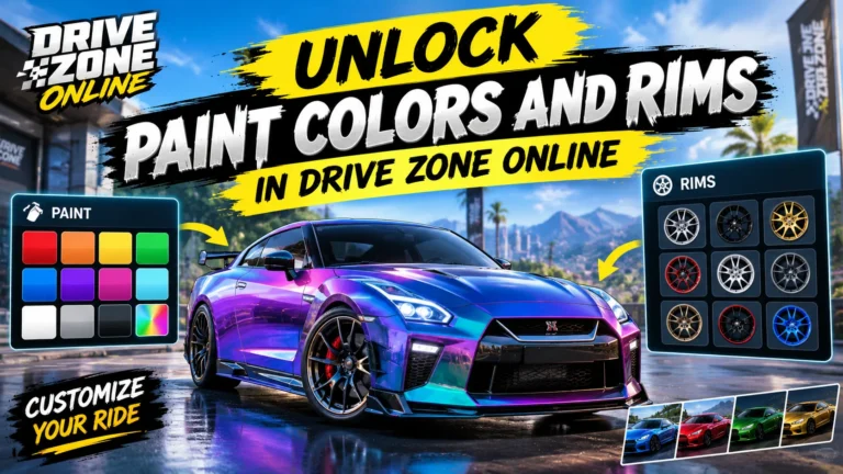 Unlock Paint Colors and Rims in Drive Zone Online